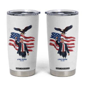 Charlie Kirk Tribute Tumbler Cup A True Patriot American Flag Patriotic Eagle TS02 White Print Your Wear