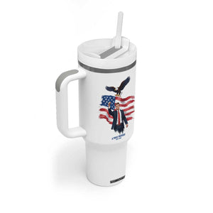 Charlie Kirk Tribute Tumbler With Handle A True Patriot American Flag Patriotic Eagle TS02 Print Your Wear