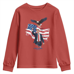 Charlie Kirk Tribute Youth Sweatshirt A True Patriot American Flag Patriotic Eagle TS02 Red Print Your Wear