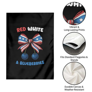 Red White and Blueberries Garden Flag Retro Coquette Bow Vintage American Flag TS02 Print Your Wear