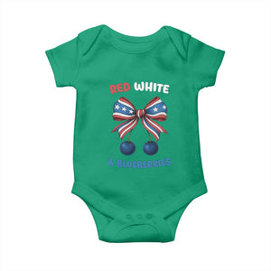 Red White and Blueberries Baby Onesie Retro Coquette Bow Vintage American Flag TS02 Irish Green Print Your Wear