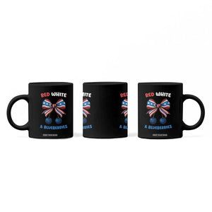 Red White and Blueberries Coffee Mug Retro Coquette Bow Vintage American Flag TS02 Print Your Wear