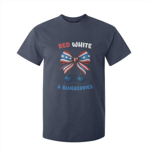 Red White and Blueberries T Shirt For Kid Retro Coquette Bow Vintage American Flag TS02 Navy Print Your Wear