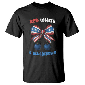 Red White and Blueberries T Shirt Retro Coquette Bow Vintage American Flag TS02 Black Print Your Wear