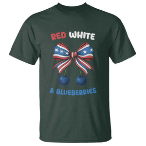 Red White and Blueberries T Shirt Retro Coquette Bow Vintage American Flag TS02 Dark Forest Green Print Your Wear