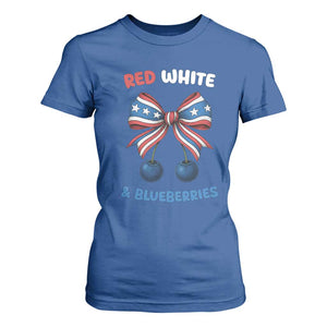 Red White and Blueberries T Shirt For Women Retro Coquette Bow Vintage American Flag TS02 Royal Blue Print Your Wear