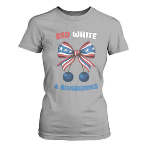 Red White and Blueberries T Shirt For Women Retro Coquette Bow Vintage American Flag TS02 Sport Gray Print Your Wear