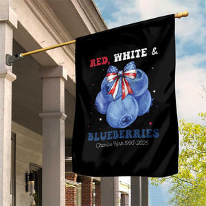 Red White and Blueberries Garden Flag Charlie Kirk Tribute 1993 2025 Memorial TS02 Print Your Wear