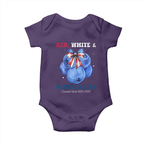 Red White and Blueberries Baby Onesie Charlie Kirk Tribute 1993 2025 Memorial TS02 Purple Print Your Wear