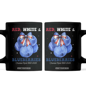 Red White and Blueberries Coffee Mug Charlie Kirk Tribute 1993 2025 Memorial TS02 Black Print Your Wear