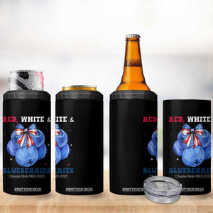 Red White and Blueberries 4 in 1 Can Cooler Tumbler Charlie Kirk Tribute 1993 2025 Memorial TS02 Print Your Wear