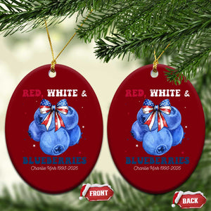 Red White and Blueberries Ceramic Ornament Charlie Kirk Tribute 1993 2025 Memorial TS02 Print Your Wear