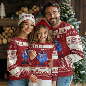 Red White and Blueberries Ugly Christmas Sweater Charlie Kirk Tribute 1993 2025 Memorial TS02 Red Beige Print Your Wear