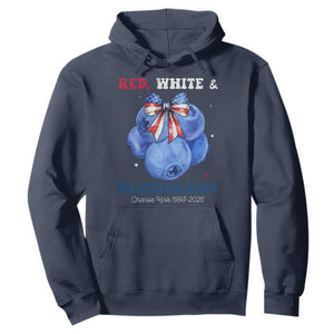 Red White and Blueberries Hoodie Charlie Kirk Tribute 1993 2025 Memorial TS02 Navy Print Your Wear