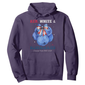 Red White and Blueberries Hoodie Charlie Kirk Tribute 1993 2025 Memorial TS02 Purple Print Your Wear