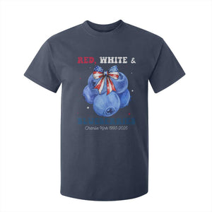Red White and Blueberries T Shirt For Kid Charlie Kirk Tribute 1993 2025 Memorial TS02 Navy Print Your Wear