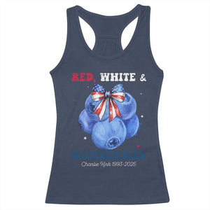 Red White and Blueberries Racerback Tank Top Charlie Kirk Tribute 1993 2025 Memorial TS02 Navy Print Your Wear