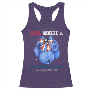 Red White and Blueberries Racerback Tank Top Charlie Kirk Tribute 1993 2025 Memorial TS02 Purple Print Your Wear