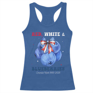 Red White and Blueberries Racerback Tank Top Charlie Kirk Tribute 1993 2025 Memorial TS02 Royal Blue Print Your Wear