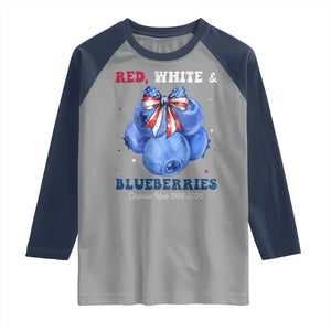 Red White and Blueberries Raglan Shirt Charlie Kirk Tribute 1993 2025 Memorial TS02 Sport Gray Navy Print Your Wear