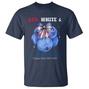 Red White and Blueberries T Shirt Charlie Kirk Tribute 1993 2025 Memorial TS02 Navy Print Your Wear