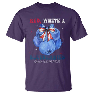 Red White and Blueberries T Shirt Charlie Kirk Tribute 1993 2025 Memorial TS02 Purple Print Your Wear