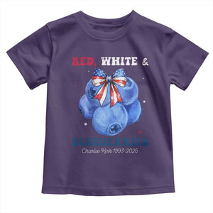 Red White and Blueberries Toddler T Shirt Charlie Kirk Tribute 1993 2025 Memorial TS02 Purple Print Your Wear