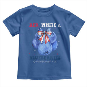 Red White and Blueberries Toddler T Shirt Charlie Kirk Tribute 1993 2025 Memorial TS02 Royal Blue Print Your Wear