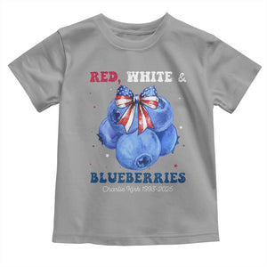 Red White and Blueberries Toddler T Shirt Charlie Kirk Tribute 1993 2025 Memorial TS02 Sport Gray Print Your Wear
