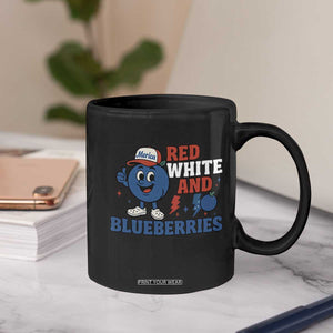 Red White and Blueberries Coffee Mug Patriotic Fruit Cartoon Graphic TS02 Print Your Wear