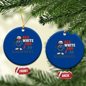 Red White and Blueberries Ceramic Ornament Patriotic Fruit Cartoon Graphic TS02 1pc Blue Print Your Wear