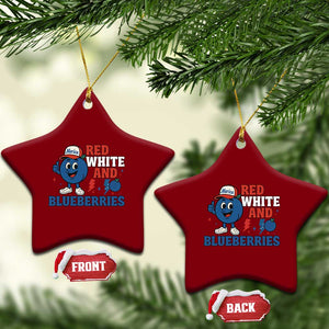 Red White and Blueberries Ceramic Ornament Patriotic Fruit Cartoon Graphic TS02 Print Your Wear