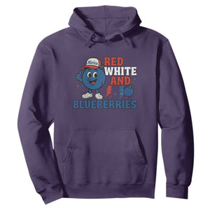 Red White and Blueberries Hoodie Patriotic Fruit Cartoon Graphic TS02 Purple Print Your Wear