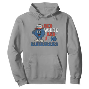 Red White and Blueberries Hoodie Patriotic Fruit Cartoon Graphic TS02 Sport Gray Print Your Wear