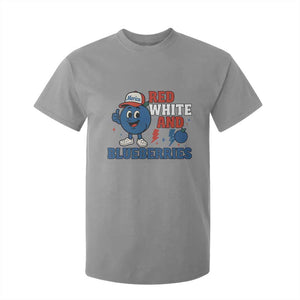 Red White and Blueberries T Shirt For Kid Patriotic Fruit Cartoon Graphic TS02 Sport Gray Print Your Wear
