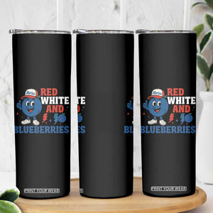 Red White and Blueberries Skinny Tumbler Patriotic Fruit Cartoon Graphic TS02 Print Your Wear