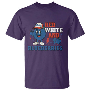 Red White and Blueberries T Shirt Patriotic Fruit Cartoon Graphic TS02 Purple Print Your Wear