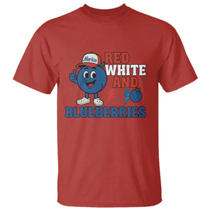 Red White and Blueberries T Shirt Patriotic Fruit Cartoon Graphic TS02 Red Print Your Wear