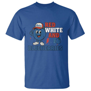 Red White and Blueberries T Shirt Patriotic Fruit Cartoon Graphic TS02 Royal Blue Print Your Wear