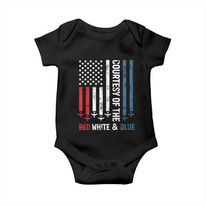Courtesy of the Red White and Blue Baby Onesie US Military Patriotic American Flag TS02 Black Print Your Wear
