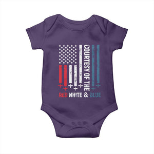 Courtesy of the Red White and Blue Baby Onesie US Military Patriotic American Flag TS02 Purple Print Your Wear