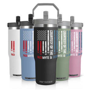 Courtesy of the Red White and Blue Flip Straw Tumbler US Military Patriotic American Flag TS02 Print Your Wear