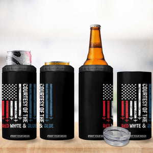 Courtesy of the Red White and Blue 4 in 1 Can Cooler Tumbler US Military Patriotic American Flag TS02 Print Your Wear