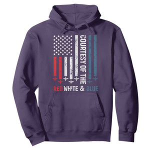 Courtesy of the Red White and Blue Hoodie US Military Patriotic American Flag TS02 Purple Print Your Wear