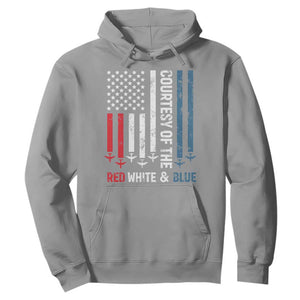 Courtesy of the Red White and Blue Hoodie US Military Patriotic American Flag TS02 Sport Gray Print Your Wear