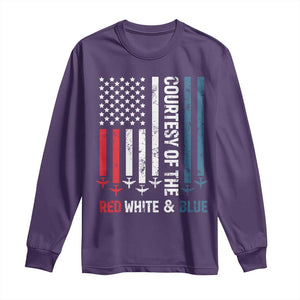 Courtesy of the Red White and Blue Long Sleeve Shirt US Military Patriotic American Flag TS02 Purple Print Your Wear