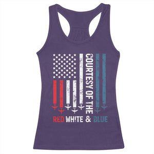 Courtesy of the Red White and Blue Racerback Tank Top US Military Patriotic American Flag TS02 Purple Print Your Wear