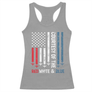 Courtesy of the Red White and Blue Racerback Tank Top US Military Patriotic American Flag TS02 Sport Gray Print Your Wear