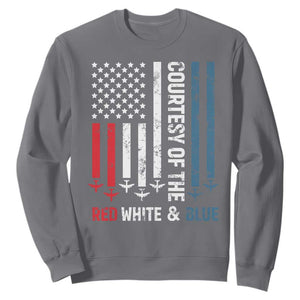 Courtesy of the Red White and Blue Sweatshirt US Military Patriotic American Flag TS02 Charcoal Print Your Wear