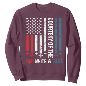Courtesy of the Red White and Blue Sweatshirt US Military Patriotic American Flag TS02 Maroon Print Your Wear